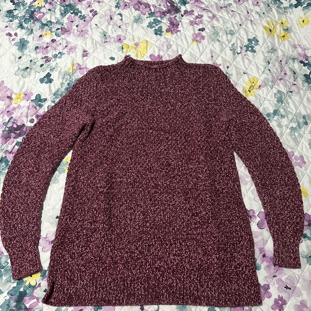 LOFT Burgundy Turtleneck Sweater